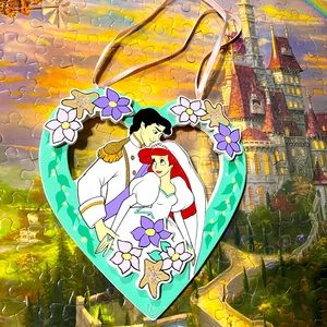 DISNEY’S THE LITTLE MERMAID VTG 90s KURT ADLER HANDCRAFTED WOODEN XMAS ORNAMENT